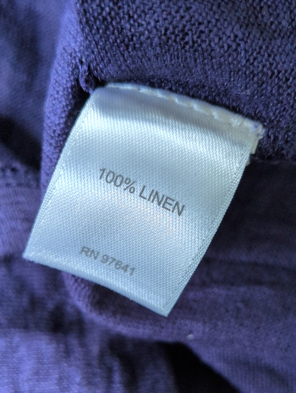 J. JILL I Lightweight Short Sleeve Linen Henley Top in Deep Purple Blue, M - Picture 8 of 10